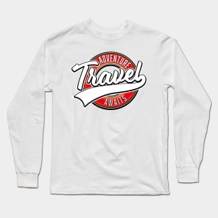 travel adventure awaits vintage logo Long Sleeve T-Shirt